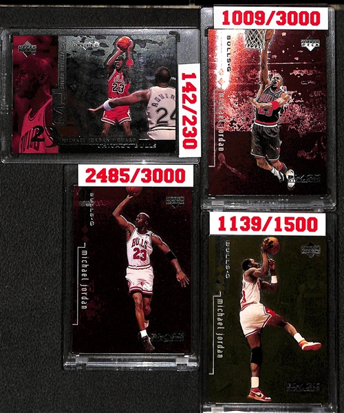 Lot of 4 1999 Upper Deck Black Diamond Michael Jordan Inserts (All Numbered Short Prints)